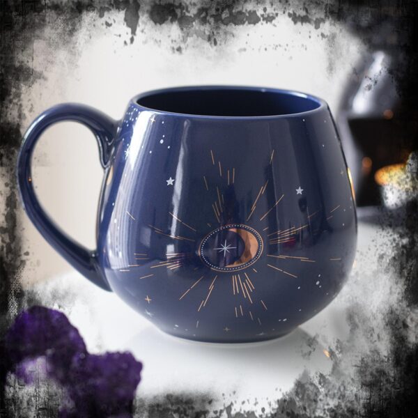 Blue Crescent Moon Rounded Mug