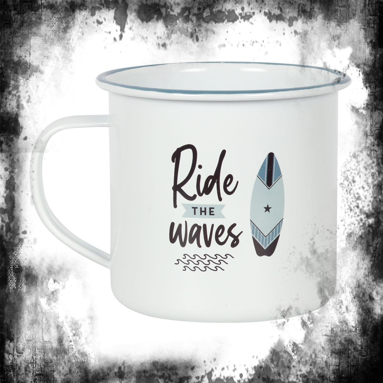 Ride The Waves Enamel Mug