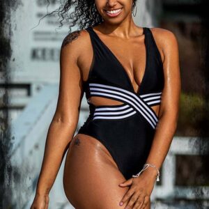 YesX Classic One Piece Swimsuit Black
