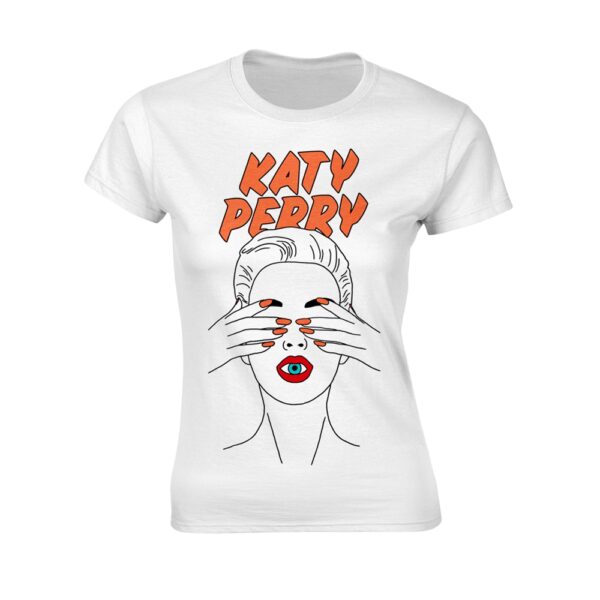 Katty Perry Illustrated Eye White Fit Tee