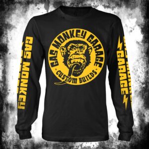 Gas Monkey Garage Big Yellow Logo Black Long-sleeve Tee